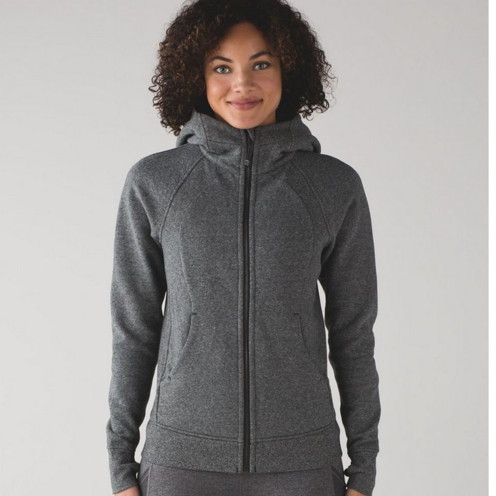 lululemon athletica Scuba Hoodie, Heathered Speckled Black, Size 8